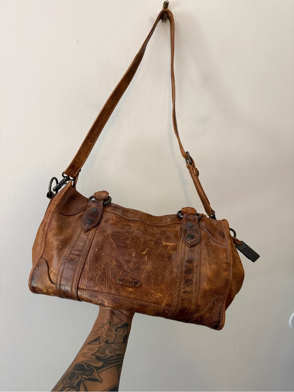FRYE MELISSA SATCHEL BROWN LEATHER SHOULDER TOTE CROSSBODY - Picture 11 of 13